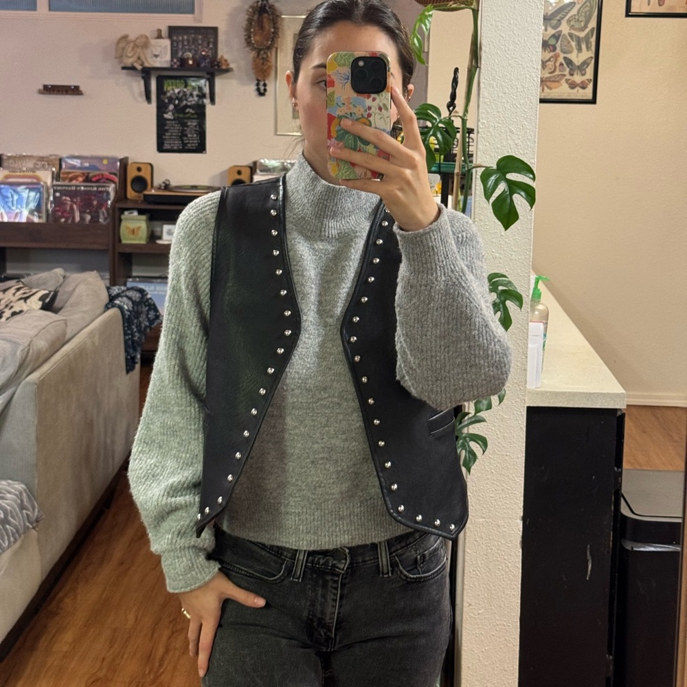 Urban Outfitters Black Studded Vest
